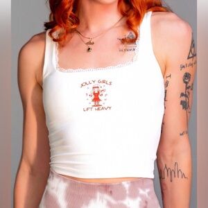 JOLLY GIRLS LIFT HEAVY- CAMI TOP (BUILT IN BRA)